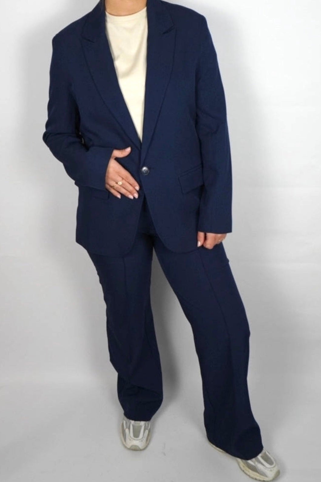 Marine straight fit blazer - Navy