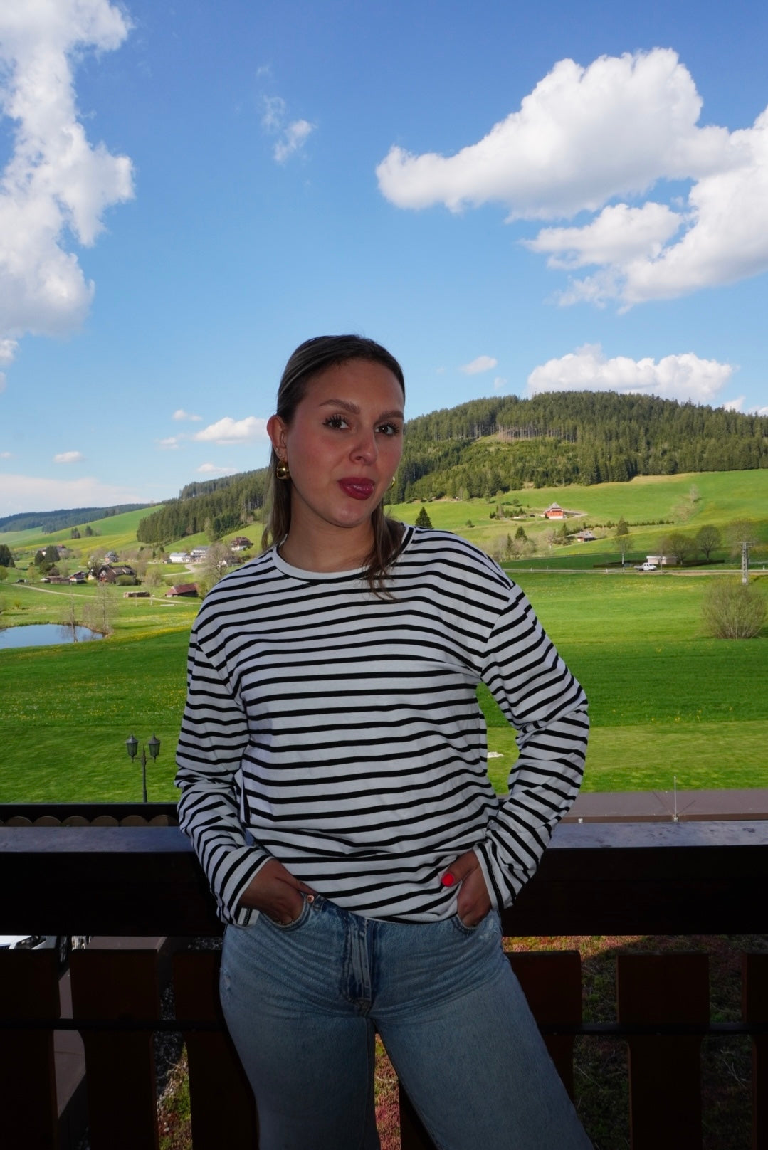 Gestreept Nina shirt - Black en white