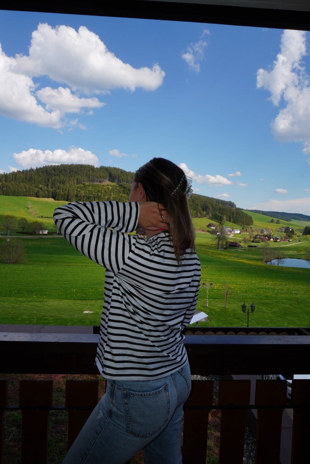 Gestreept Nina shirt - Black en white