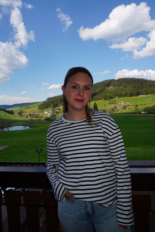 Gestreept Nina shirt - Black en white