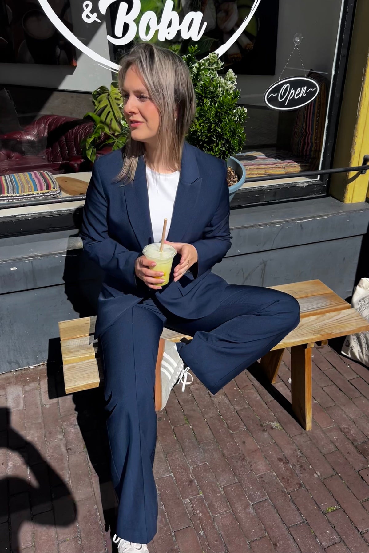 Marine straight fit blazer - Navy