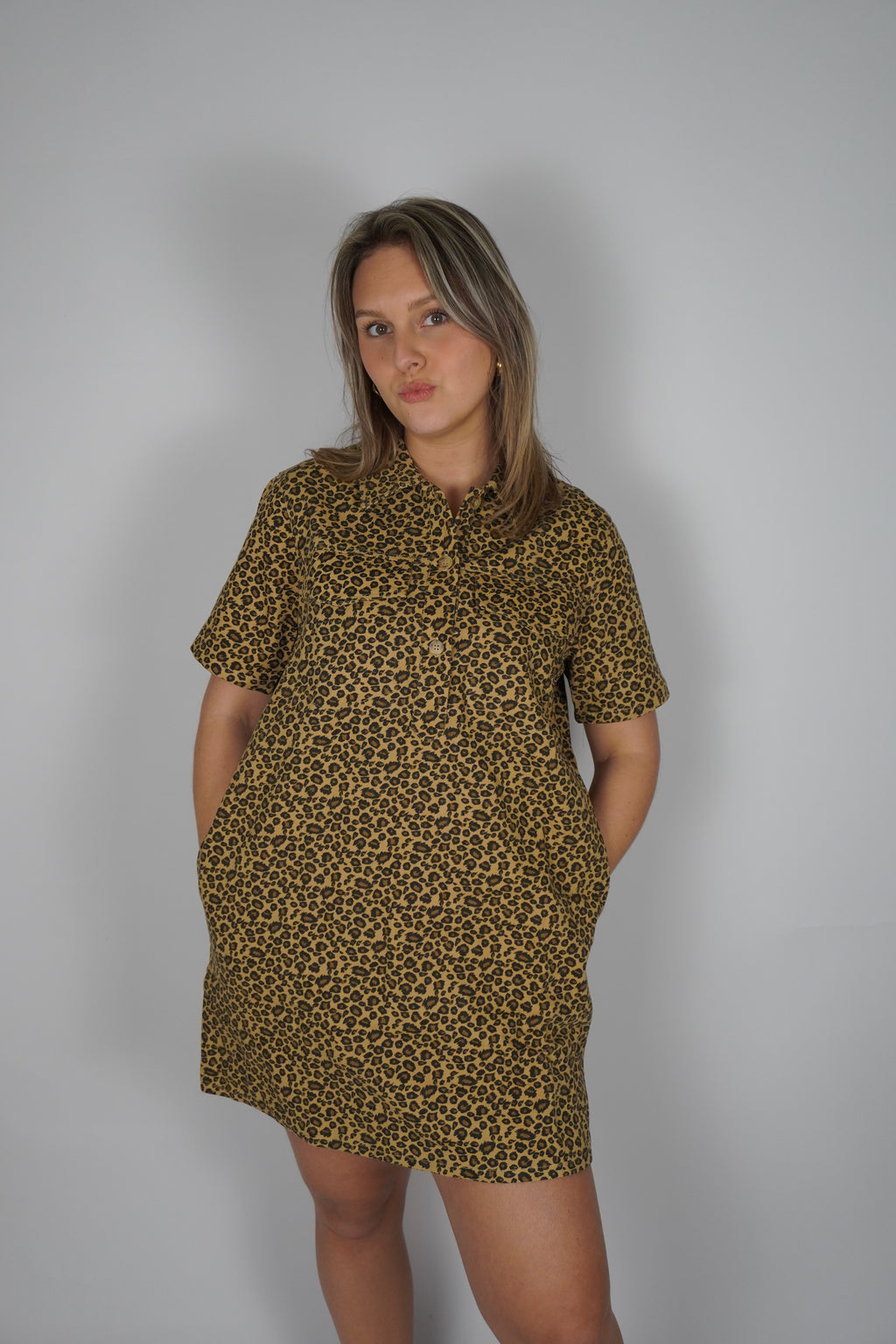 Saar panter jurk - Brown
