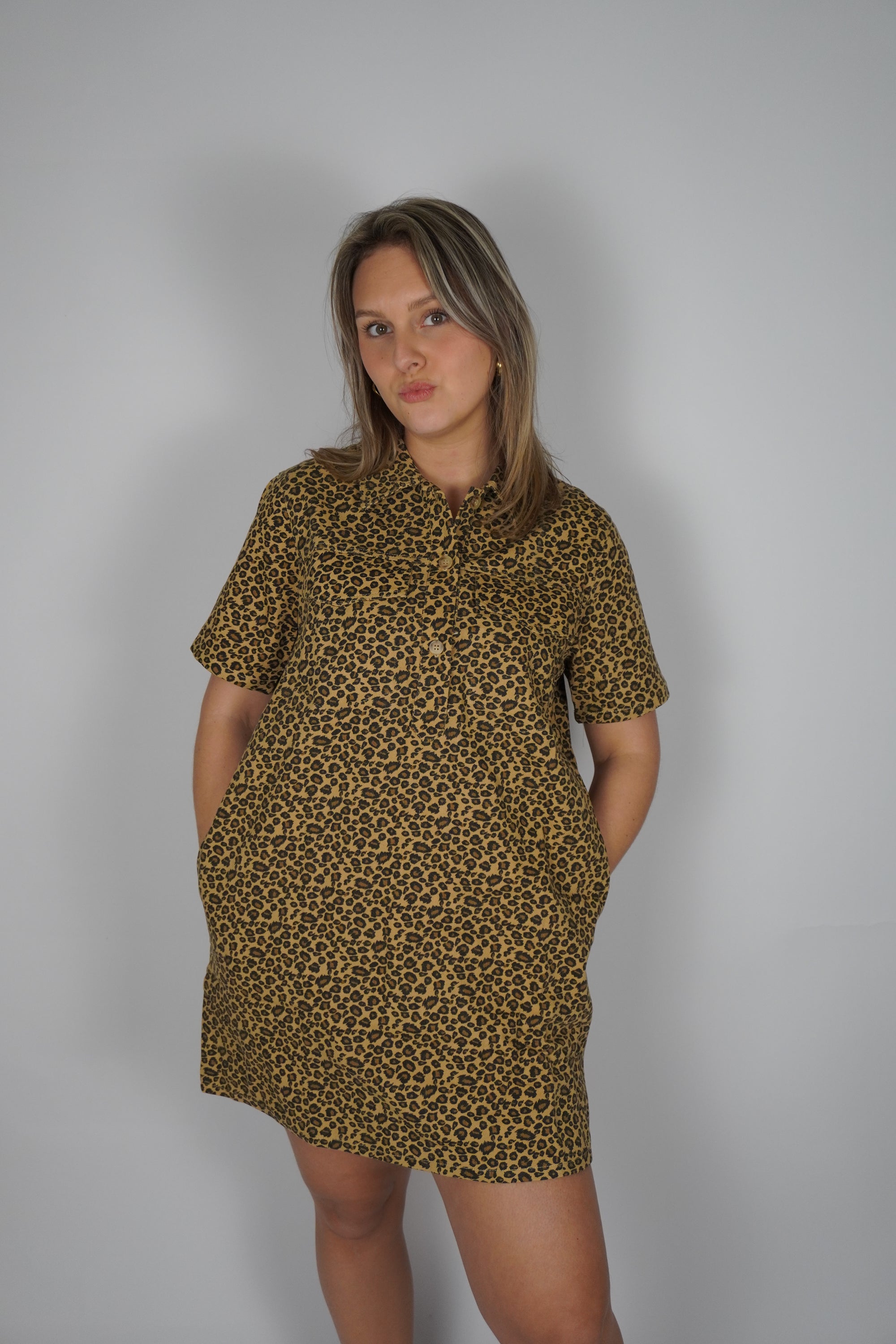 Saar panter jurk - Brown