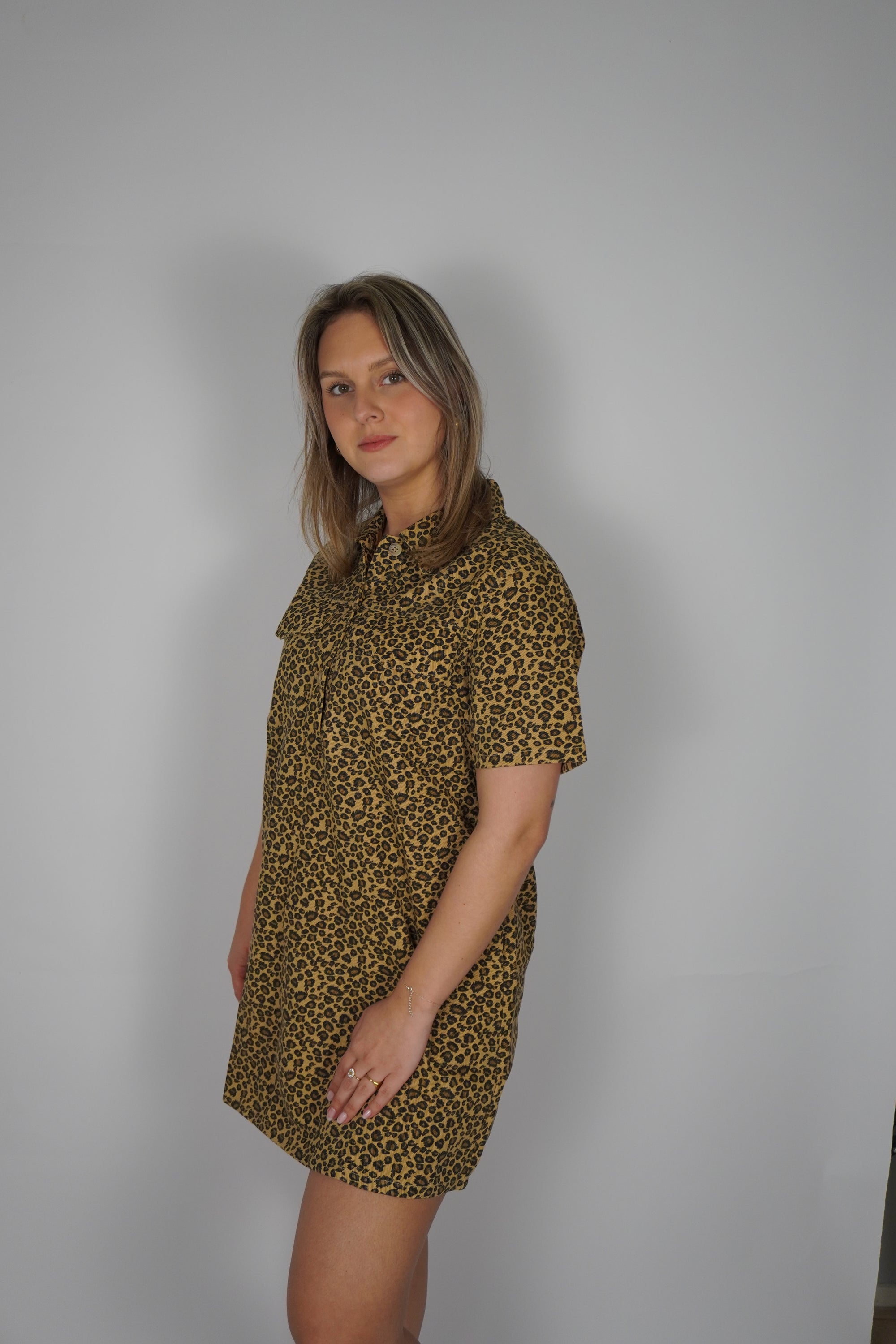 Saar panter jurk - Brown