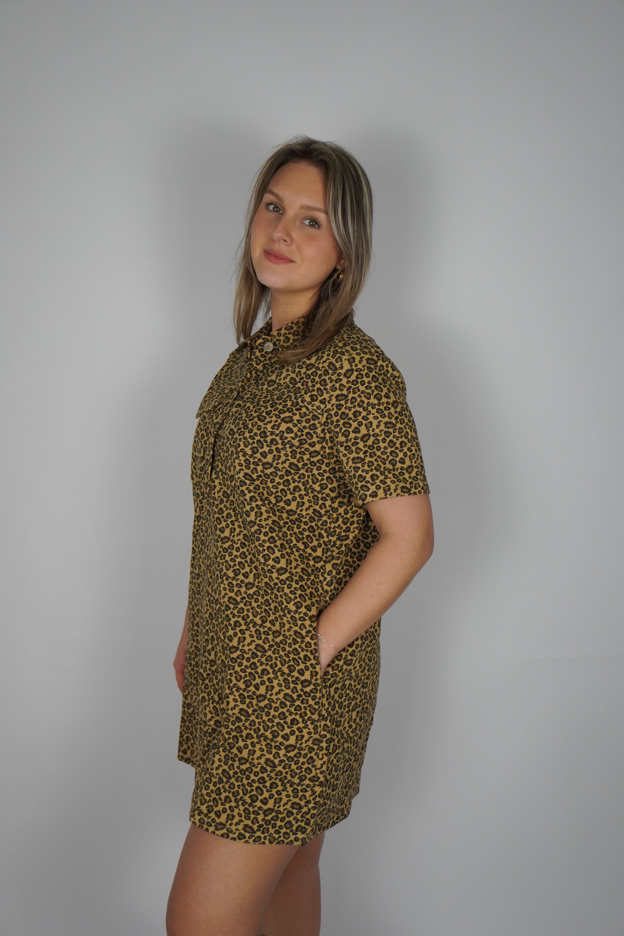 Saar panter jurk - Brown