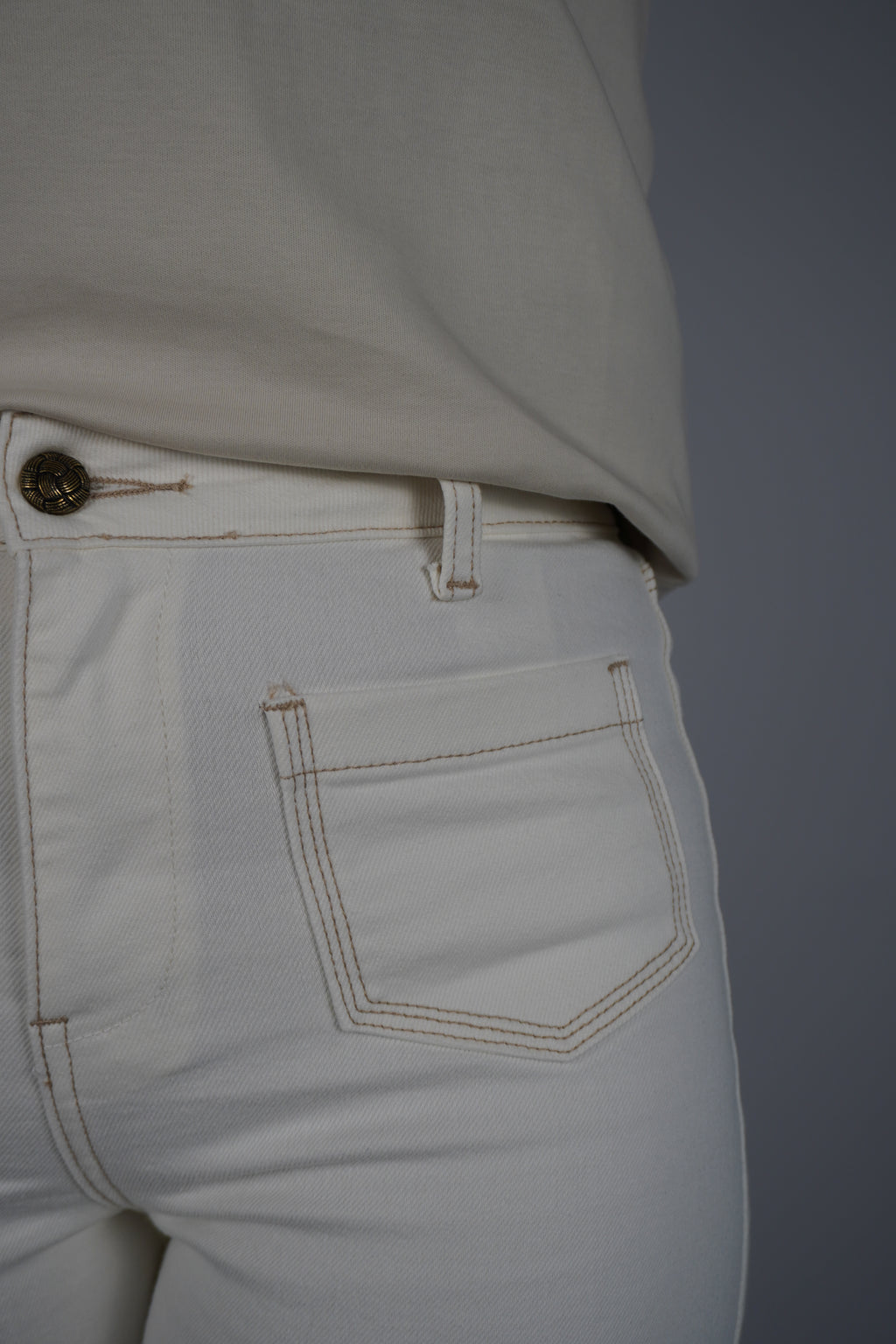 Wide flair Arne jeans - White