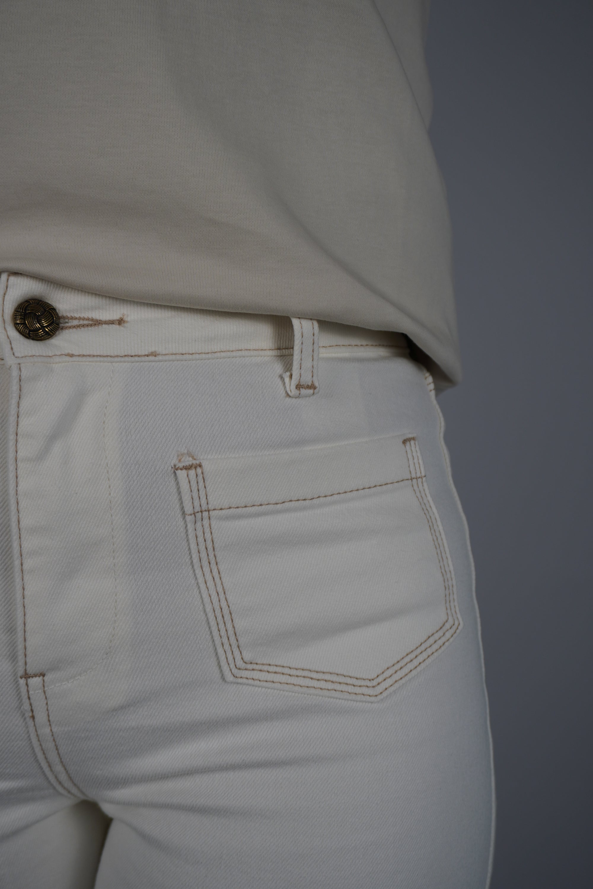 Wide flair Arne jeans - White